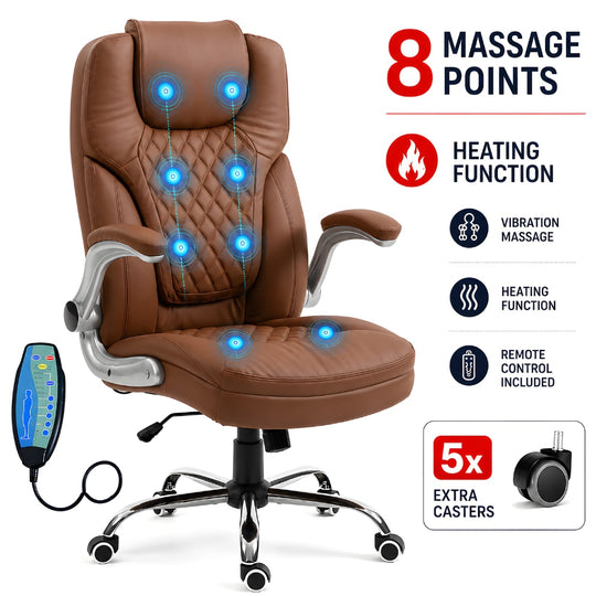 Scaun de Birou Directorial Cu Masaj KD Home Prime Office, Maro