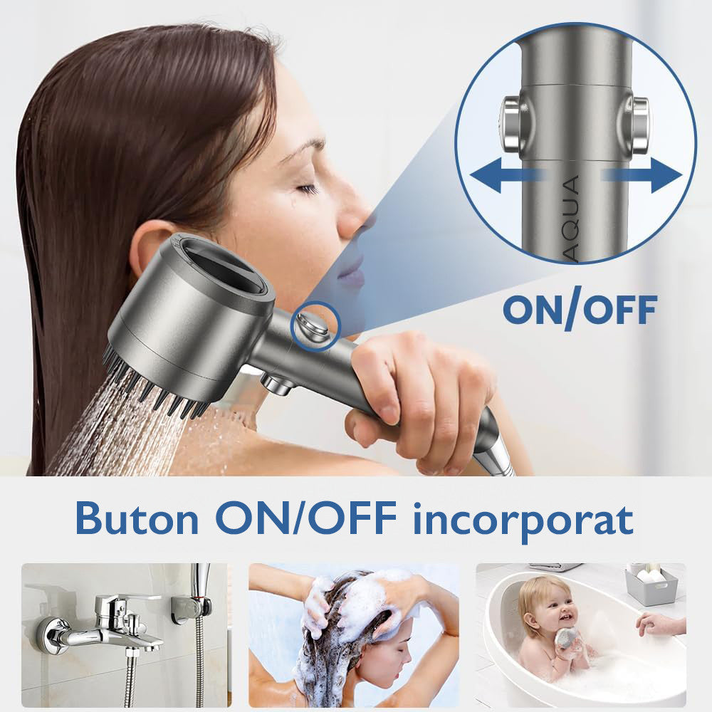 Para Cap de Dus Topaqua® HydroMist, Gri