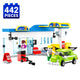 Set de Constructie cu Piese Tip Blocuri Constructie 442 Piese MiniBric Gas Station 4221
