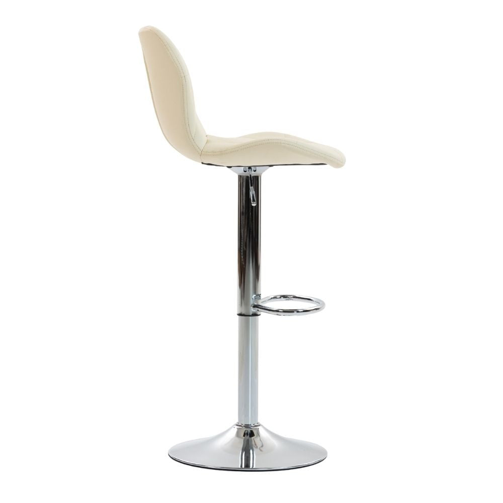 Set 2 x Scaun de Bar Inalt Cu Spatar KD Home Velvet Rise 360, Crem