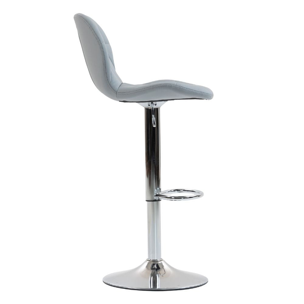 Set 2 x Scaun de Bar Inalt Cu Spatar KD Home Velvet Rise 360, Gri