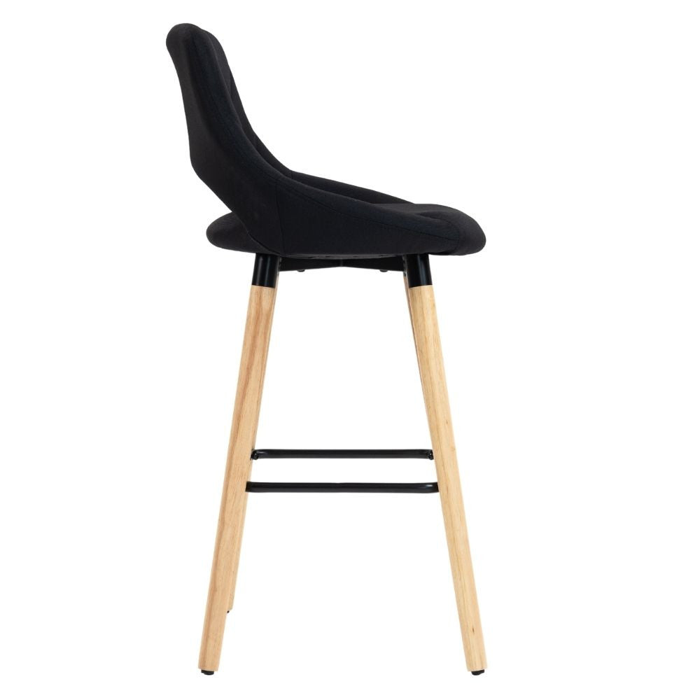 Set 2 x Scaun de Bar Inalt Premium KD Home BarLuxe Nova, Negru