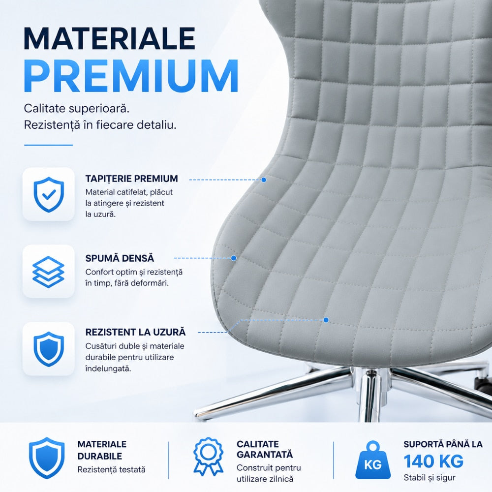 Set 2 Scaune De Birou KD Home OfficeGlide Nova 2, Gri