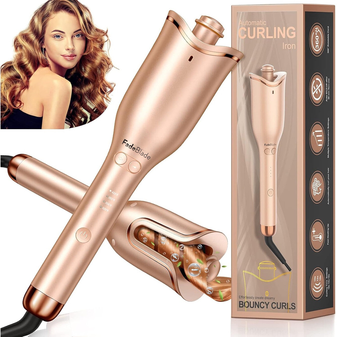 Ondulator Automat Par FadeBlade® CurlMaster Pro, Gold