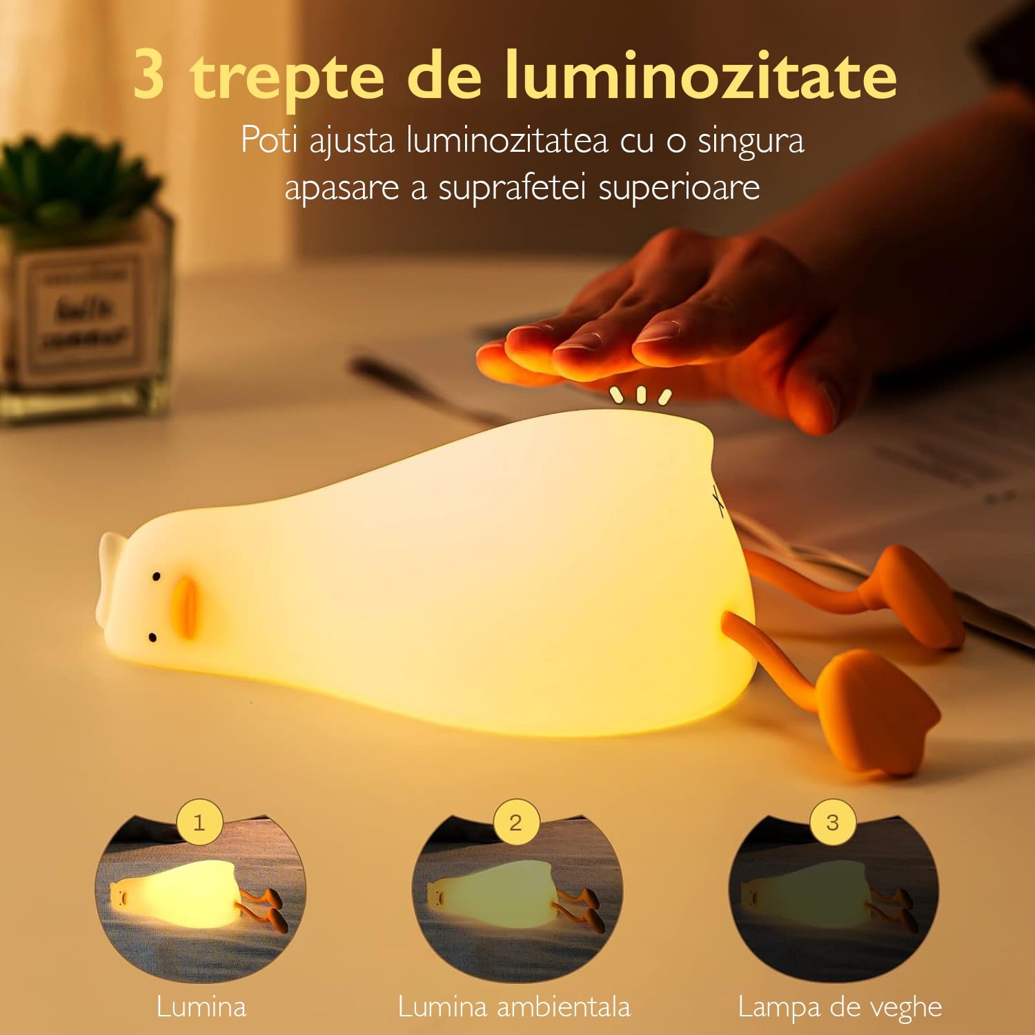 Lampa de Veghe Copii Techone® Ratusca Adormita Touch