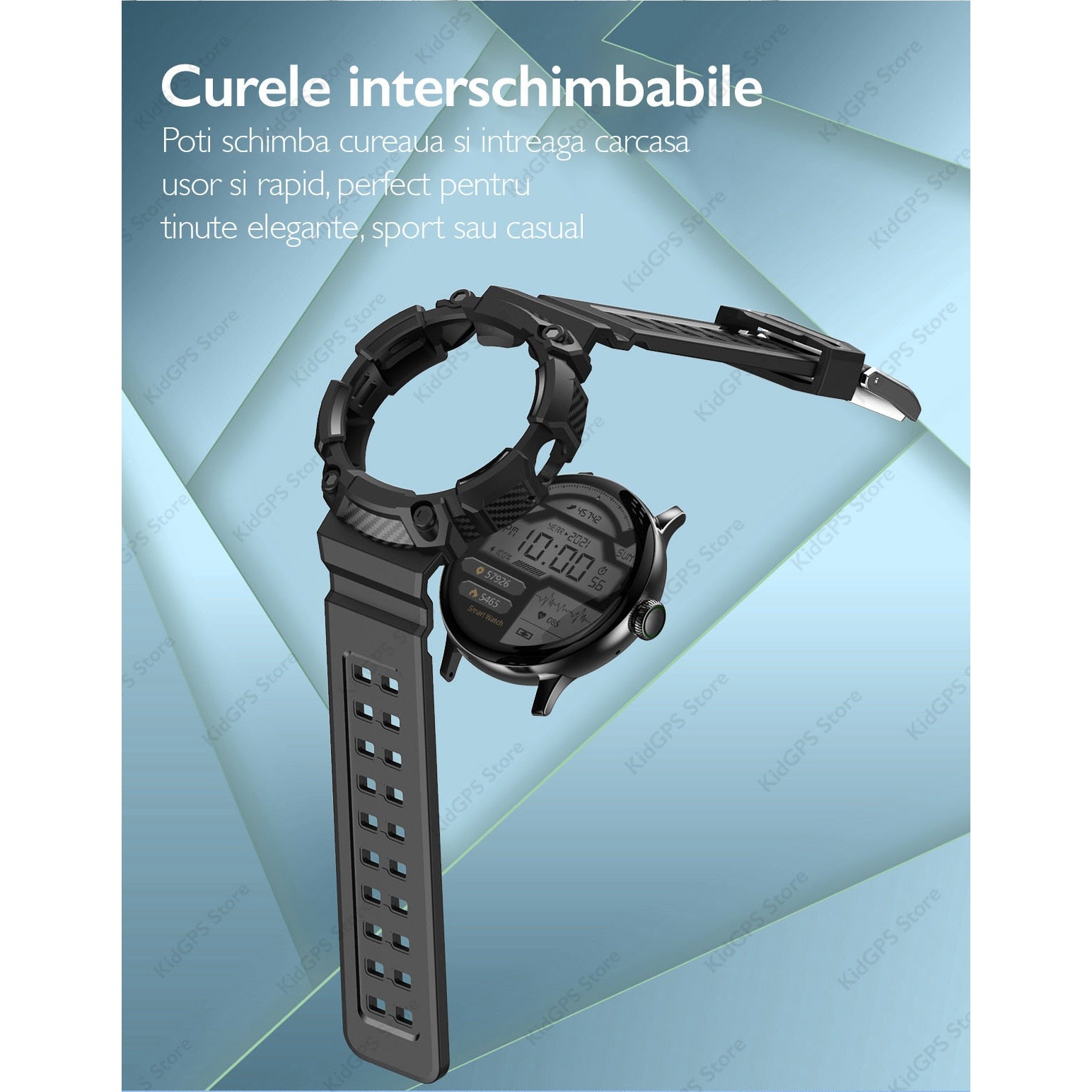 Ceas smartwatch femei TechONE™ DT2, Negru