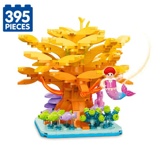 Set de Constructie cu Piese Tip Blocuri Constructie 395 Piese MiniBric Mermaid's Coral Tree