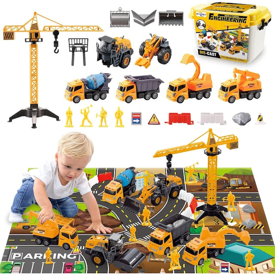 Set De Constructie Copii KidProtect Busy Builders, Galben