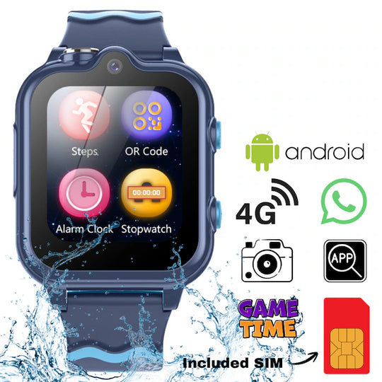 Ceas smartwatch GPS copii cu localizare si telefon Techone KT18, Albastru