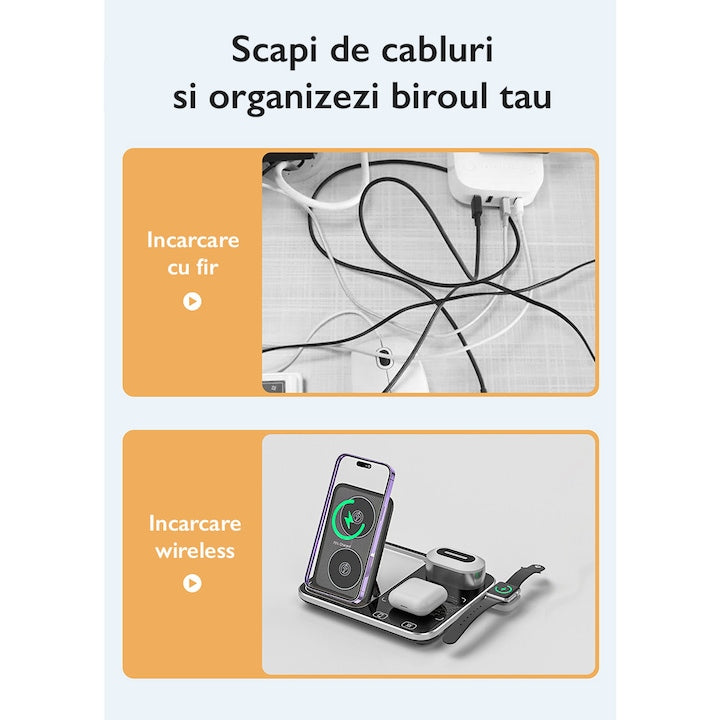 Incarcator Wireless 4 in 1 Universal Loowoko® R12