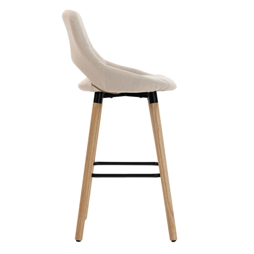 Scaun de Bar Inalt Premium KD Home BarLuxe Nova, Crem