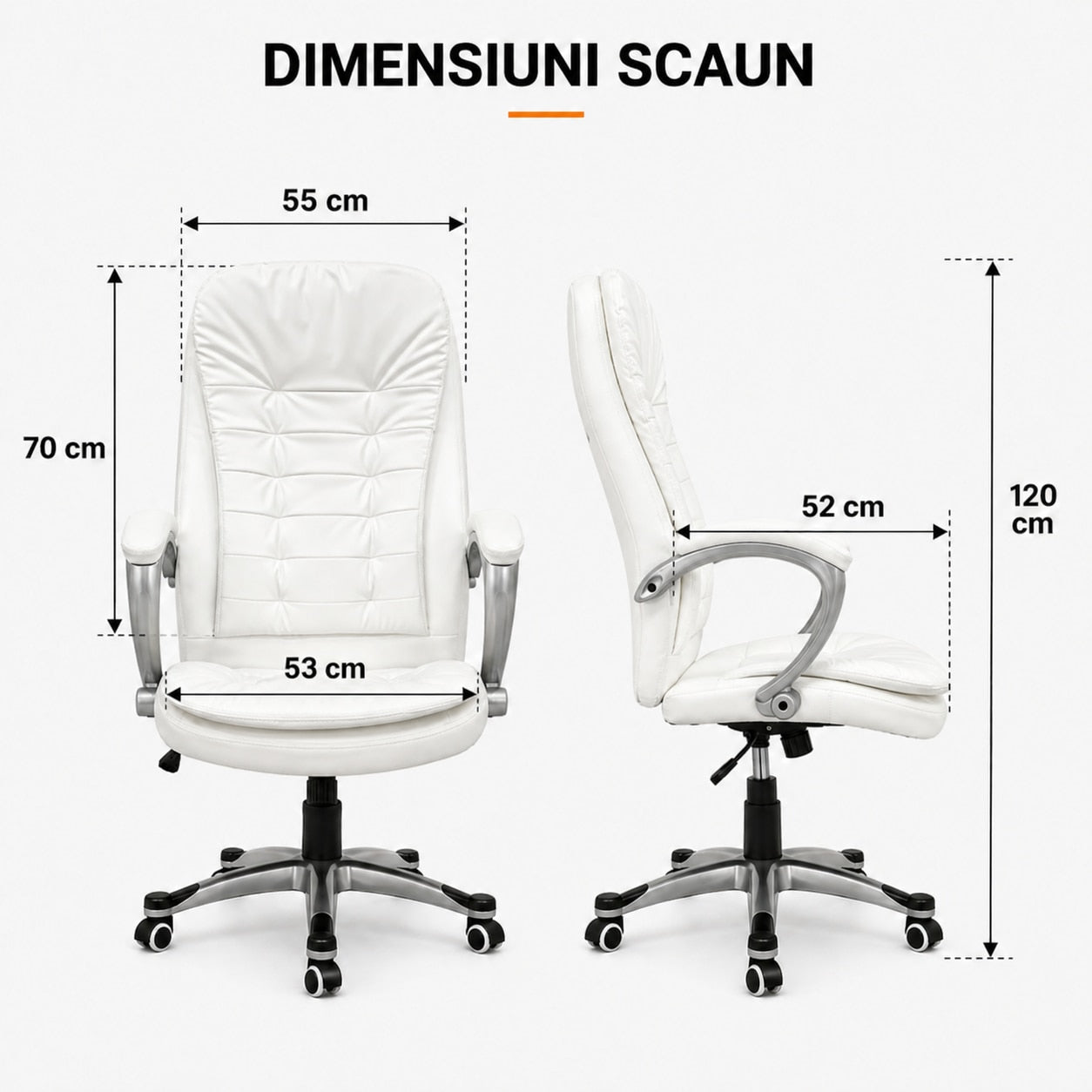 Scaun De Birou Directorial Ergonomic KD Home Vantage Prime, Alb
