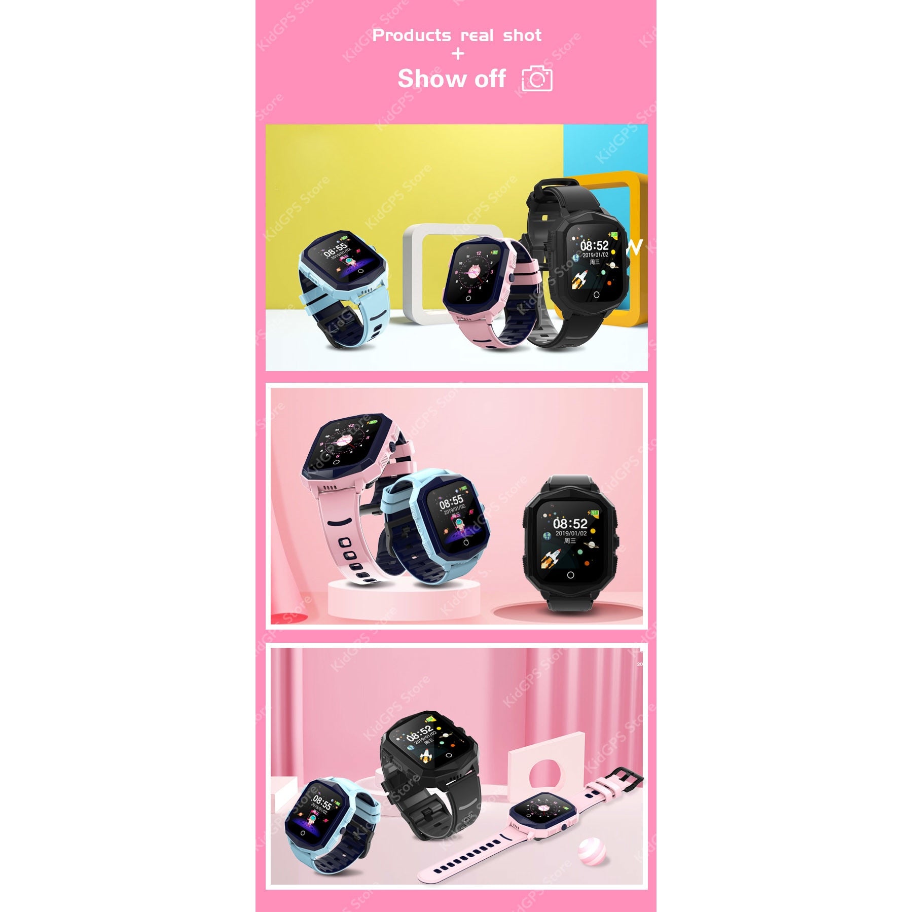 Ceas smartwatch GPS copii Techone™ KT20S 4G, Negru