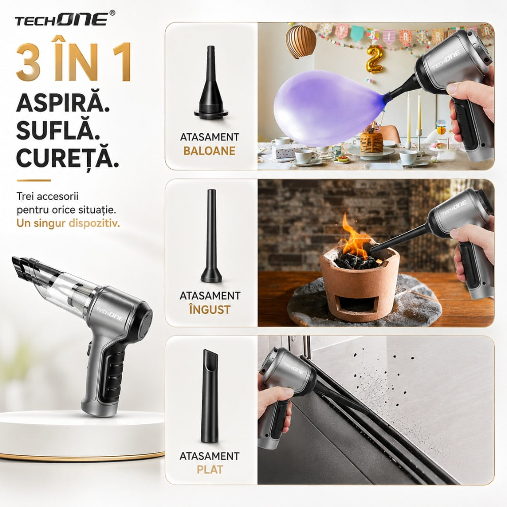 Aspirator Auto Portabil 3 in 1 Techone Dust Master Pro