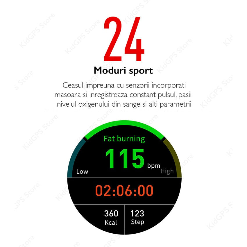 Ceas smartwatch TechONE™ KM02, Negru