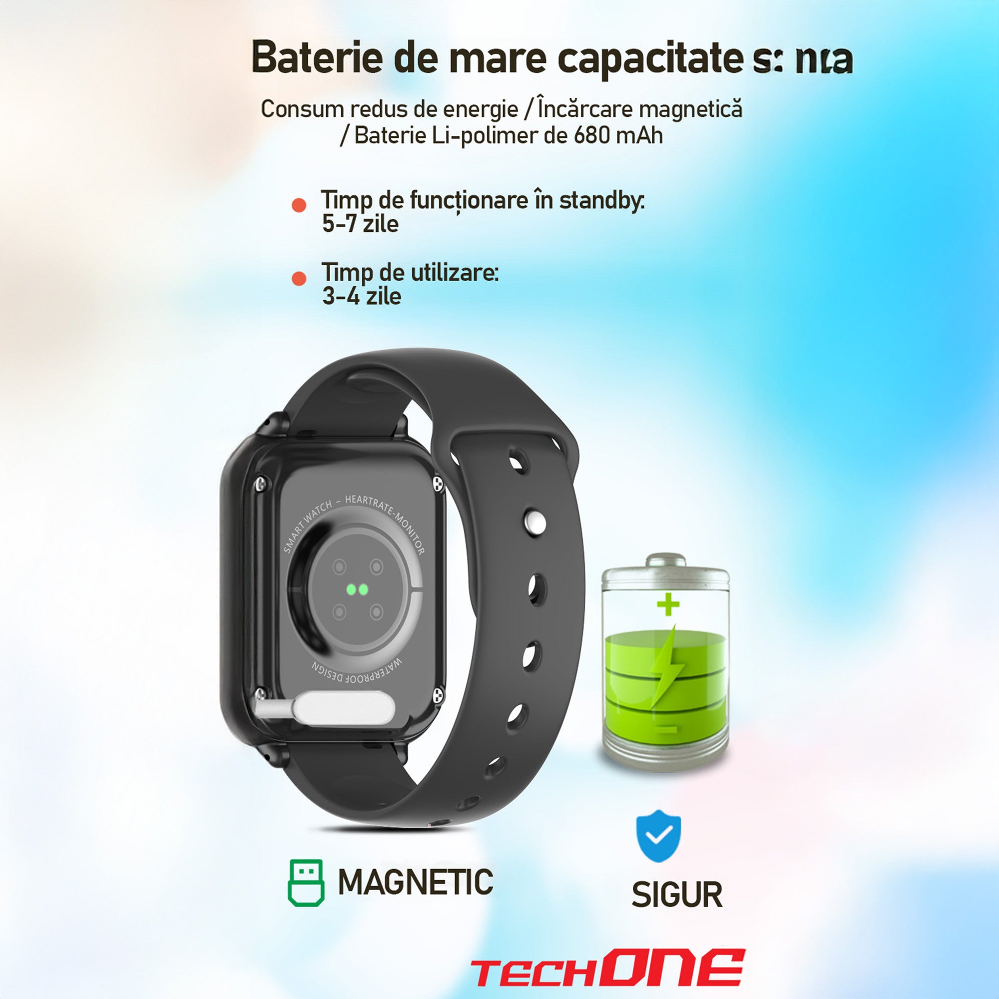 Ceas Smartwatch GPS Copii Cu Localizare Si Telefon Techone KT37, Albastru