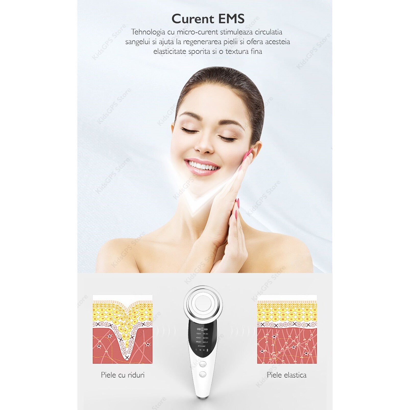 Aparat profesional pentru tratament facial si intinerirea pielii 7 in 1 Horigen®