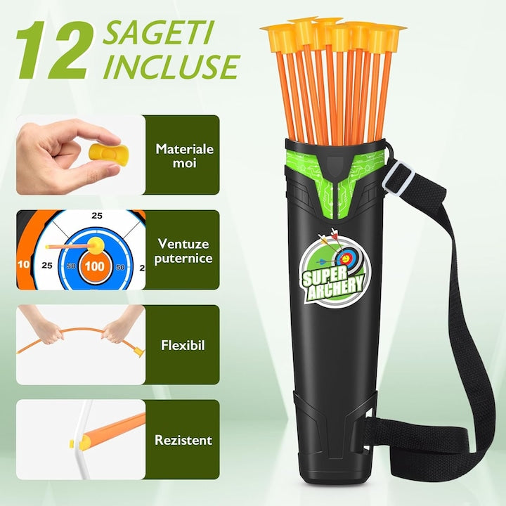 Set De Joaca Arc cu Sageti cu Ventuze KidProtect® TinyArcher Pro