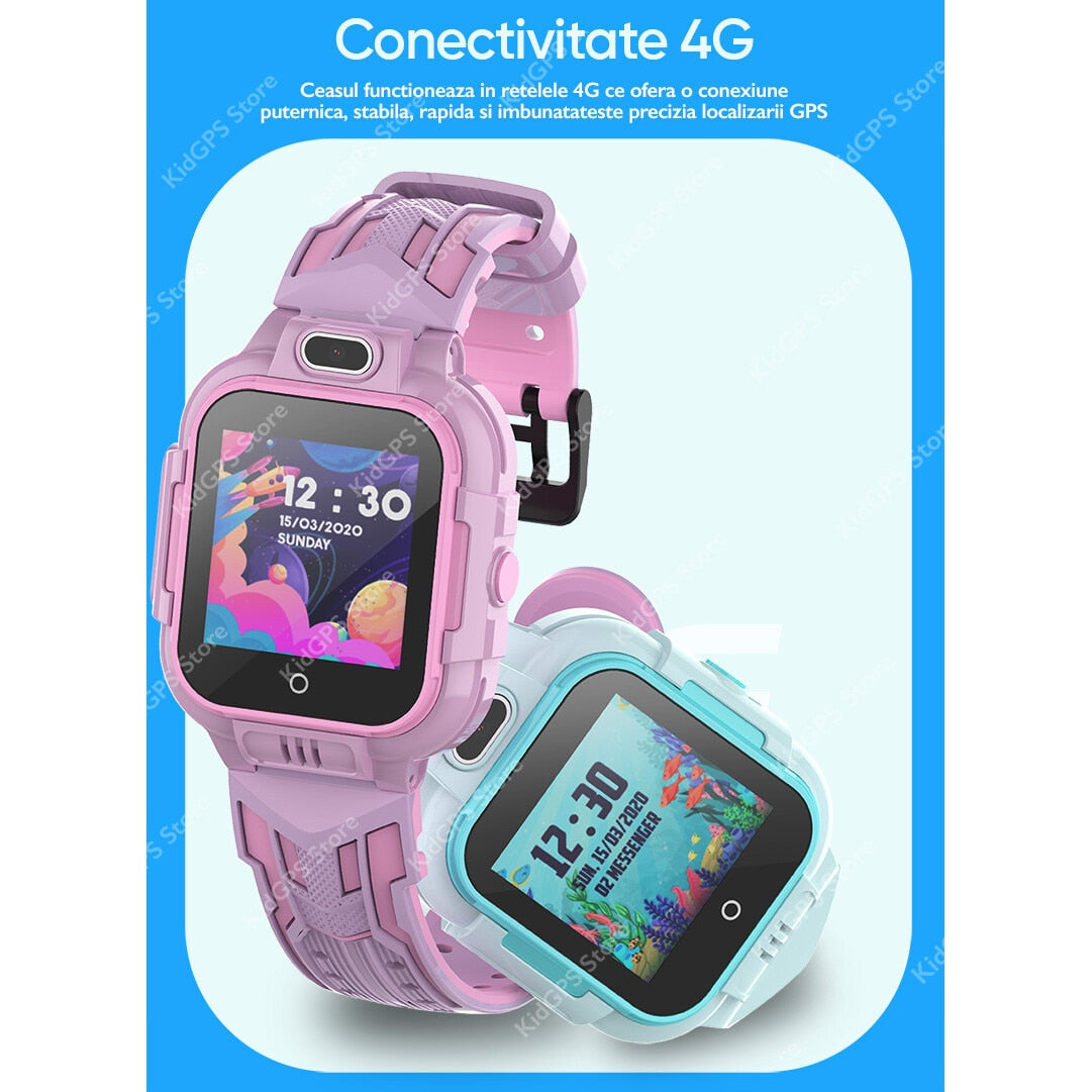 Ceas smartwatch GPS copii Techone™ KT16 4G, Negru