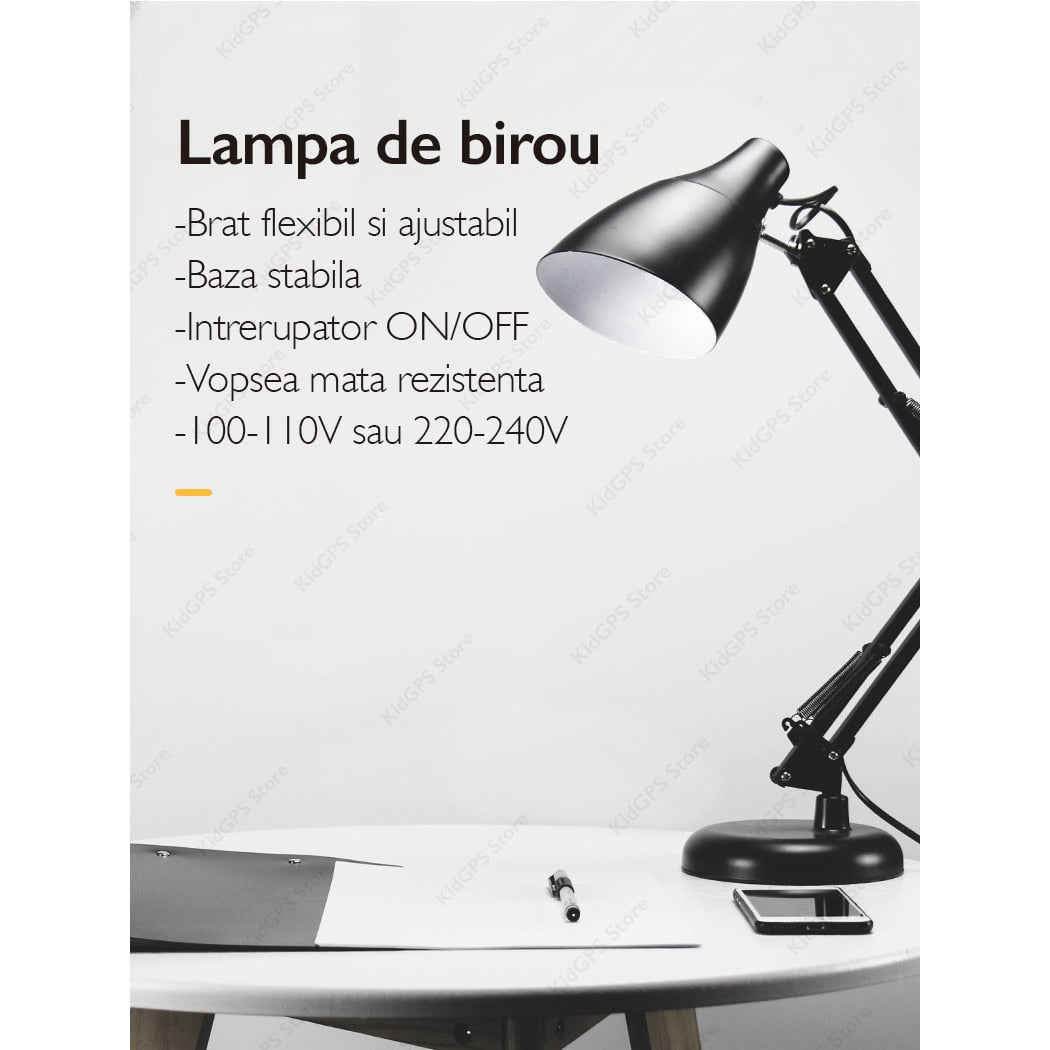 Lampa de birou Huerler® Mini Arhitect E27, Negru