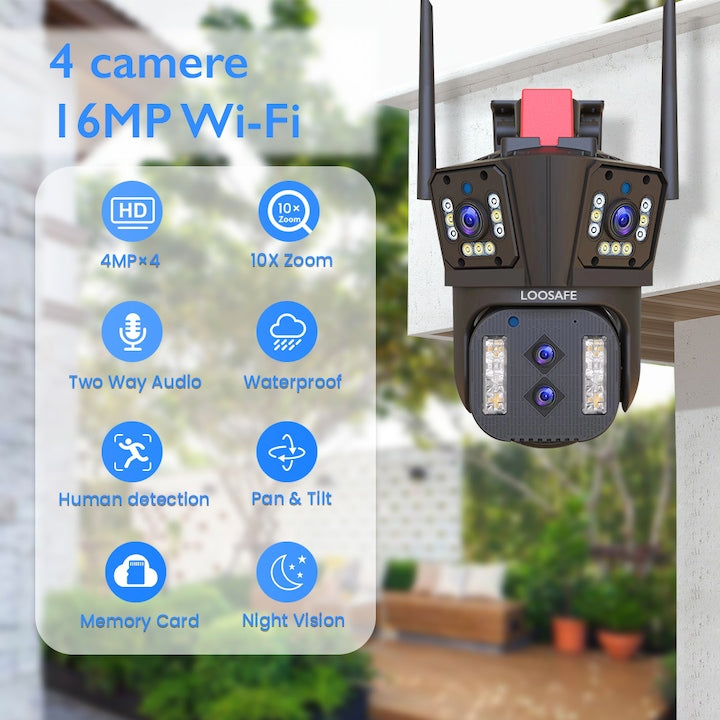 Camera de Supraveghere Cvadrupla WIFI Loosafe® P160 Pro+