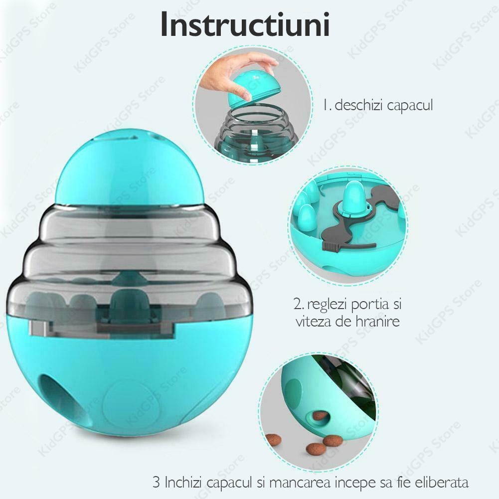 Jucarie dozator hranire lenta caini si pisici Grunluft HappyPET DT-SA-01