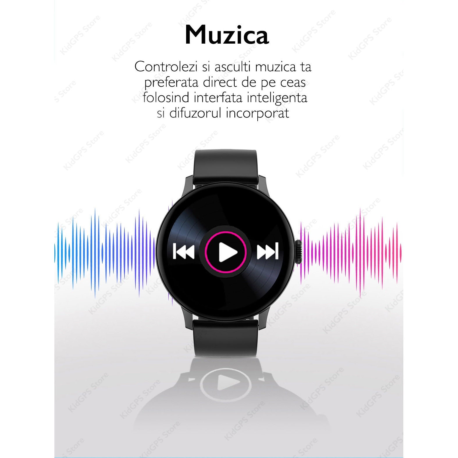 Ceas smartwatch femei TechONE™ DT2, Negru