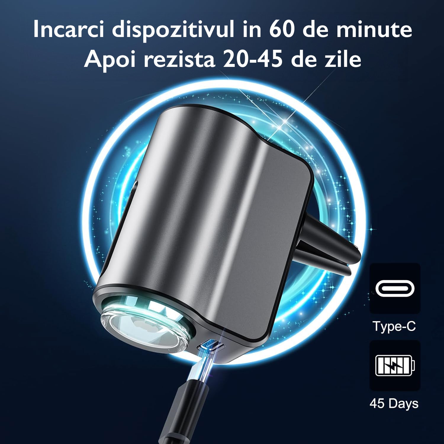Odorizant Auto Smart Techone® FreshFlow Auto Parfumant, Negru