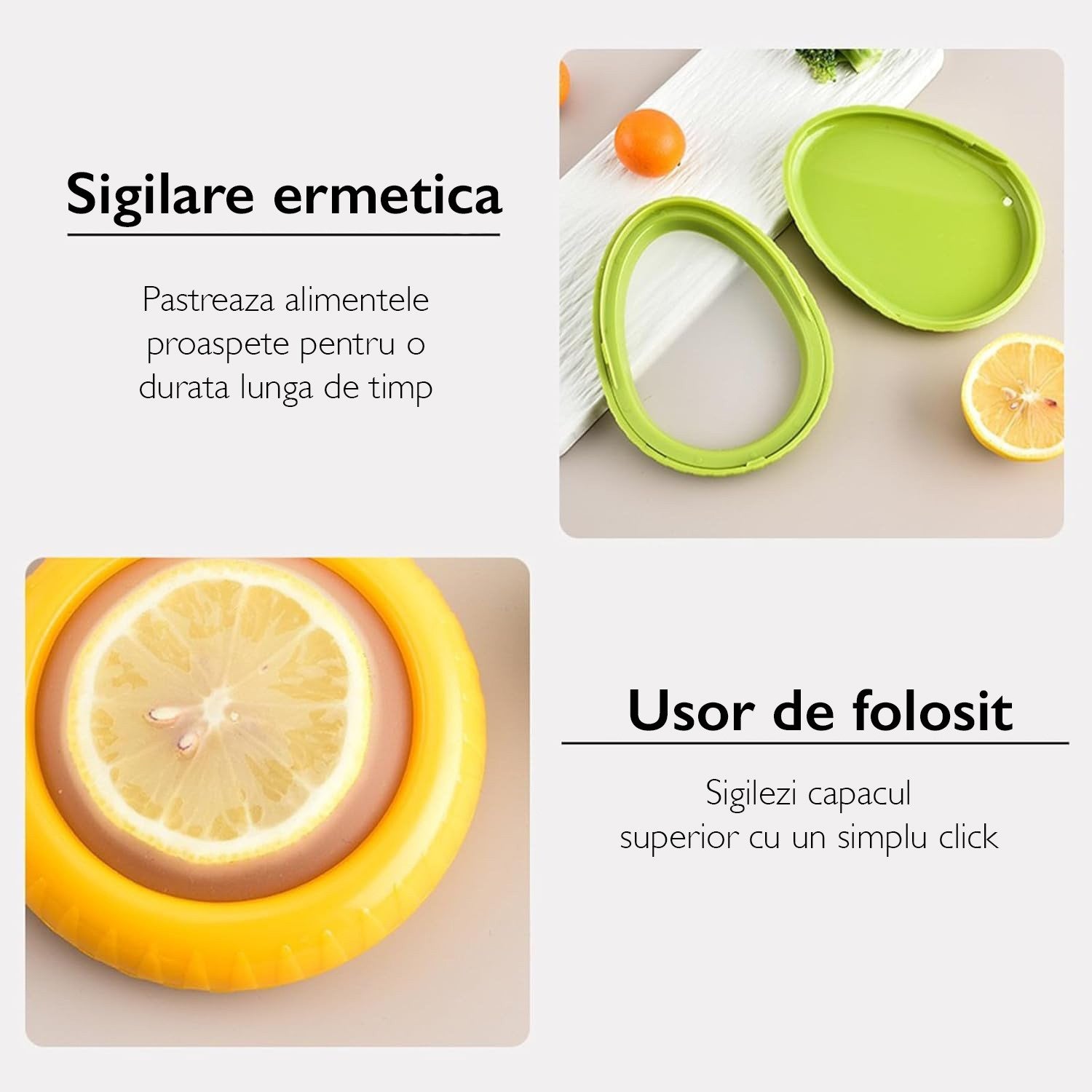 Set 4 Recipente Alimente cu Capac Din Silicon KD Home® Silly Cup Pentru Depozitare