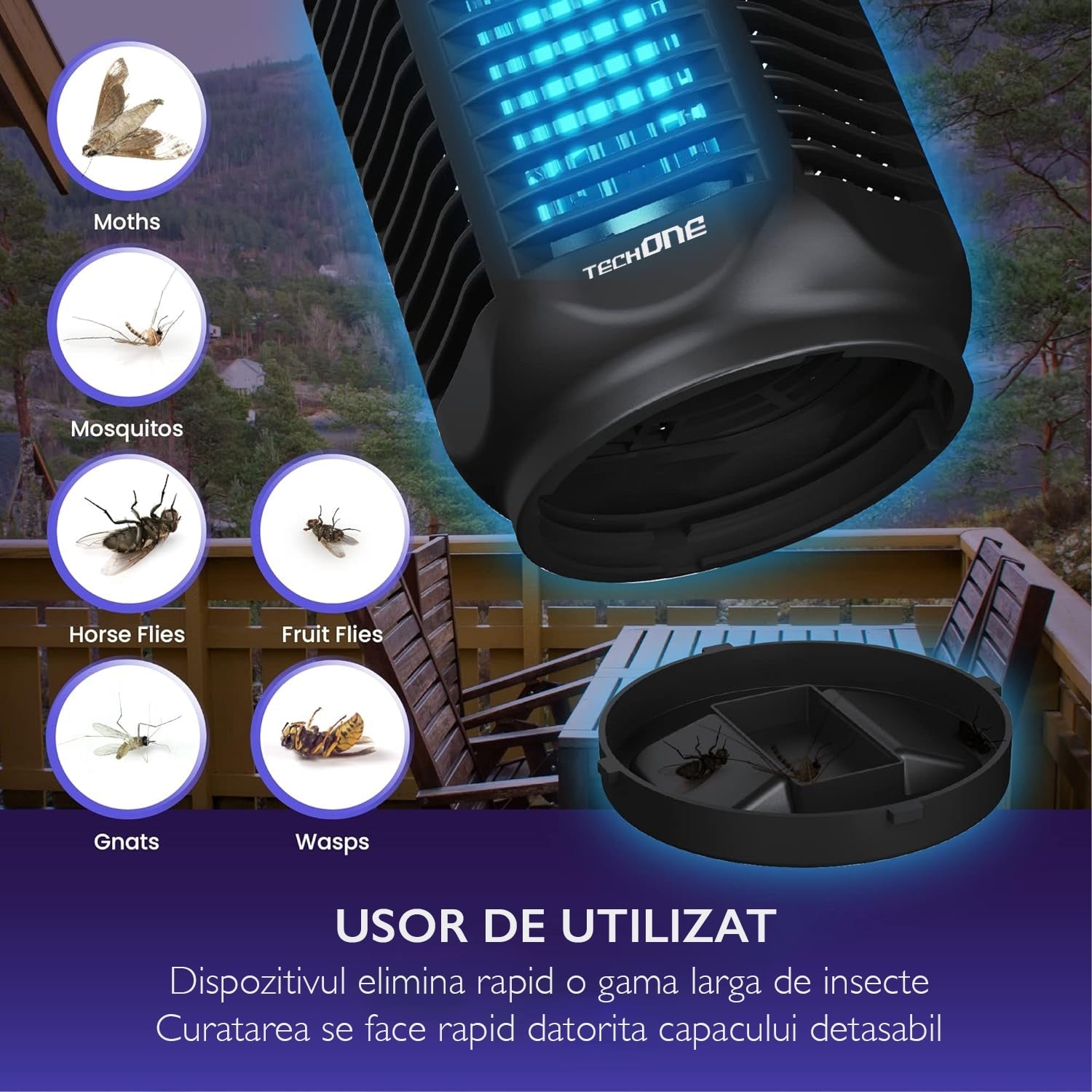 Lampa UV Anti Insecte Techone® Pest Killer