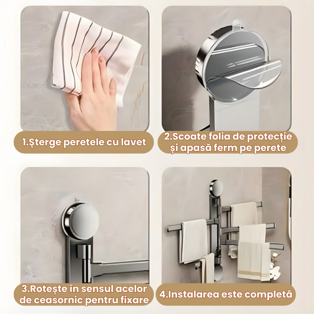Suport Prosoape Pentru Baie si Bucatarie Topaqua FlexiTowel