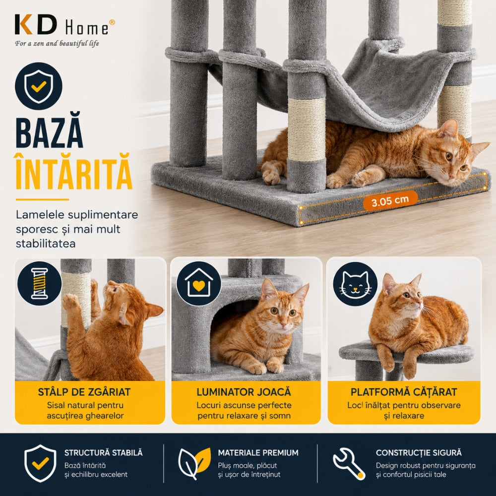 Ansamblu Joaca Pentru Pisici KD Home FelineHaven Tower
