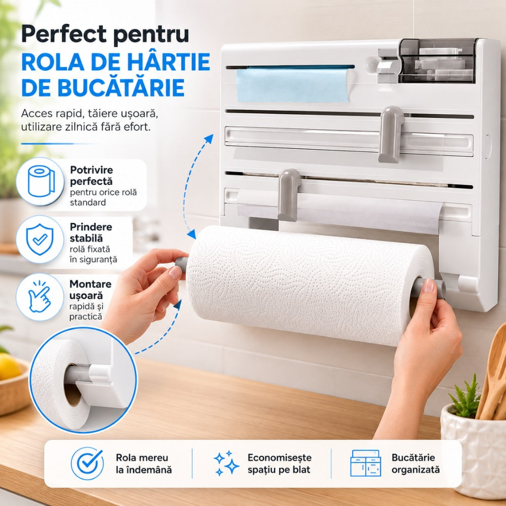 Suport Prosoape 5 in 1 Hartie Bucatarie KD Home WrapEase