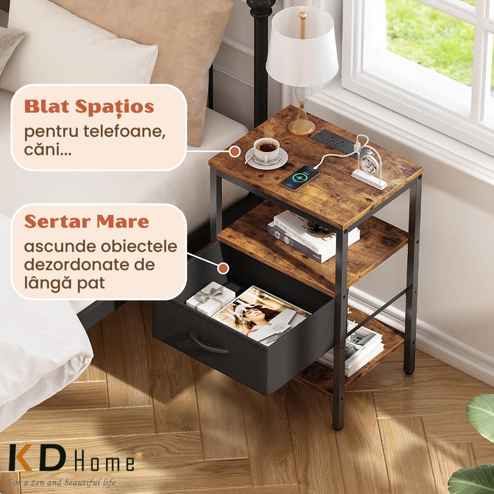 Noptiera cu Priza KD Home PowerSleep
