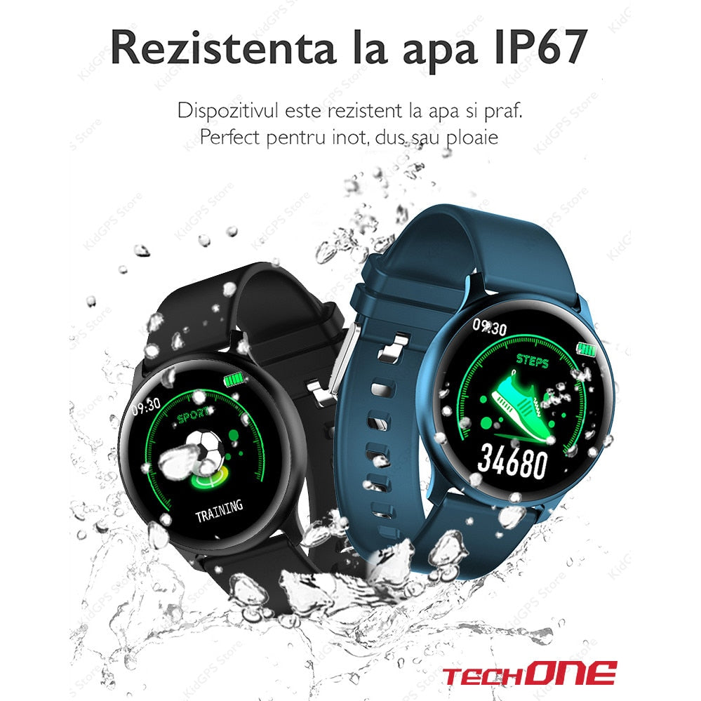 Smartwatch si bratara fitness TechONE™ KW19 Pro, Negru