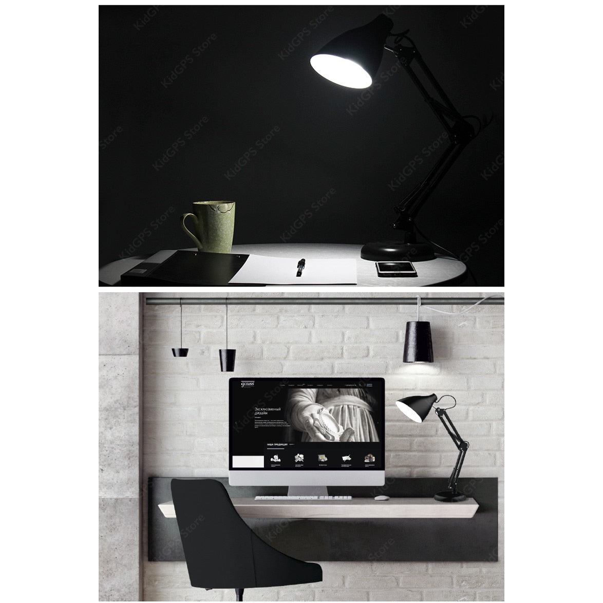 Lampa de birou Huerler® Mini Arhitect E27, Negru