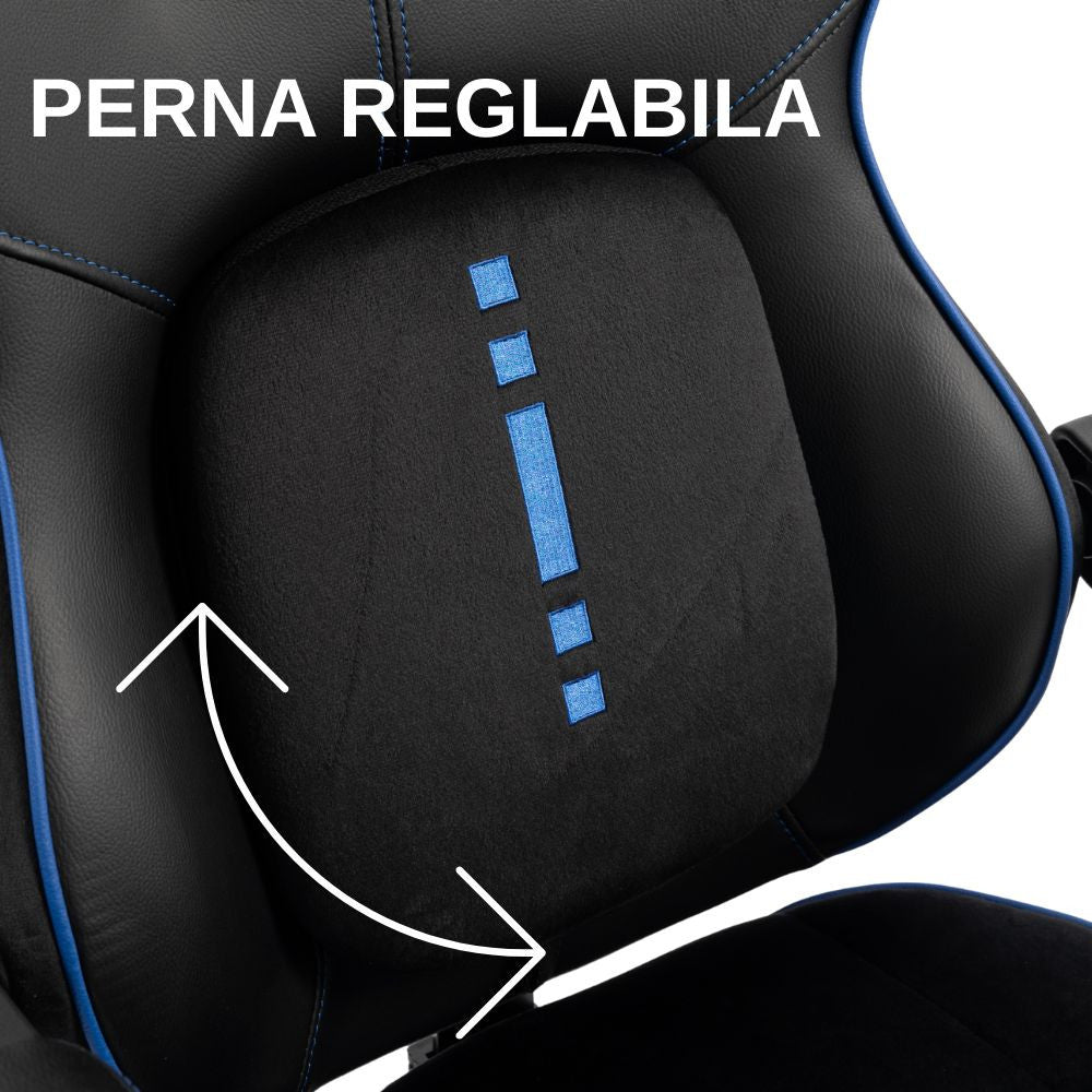 Scaun Gaming Ergonomic Premium Profesional KD Home Apex Fusion EIZI, Negru/Albastru