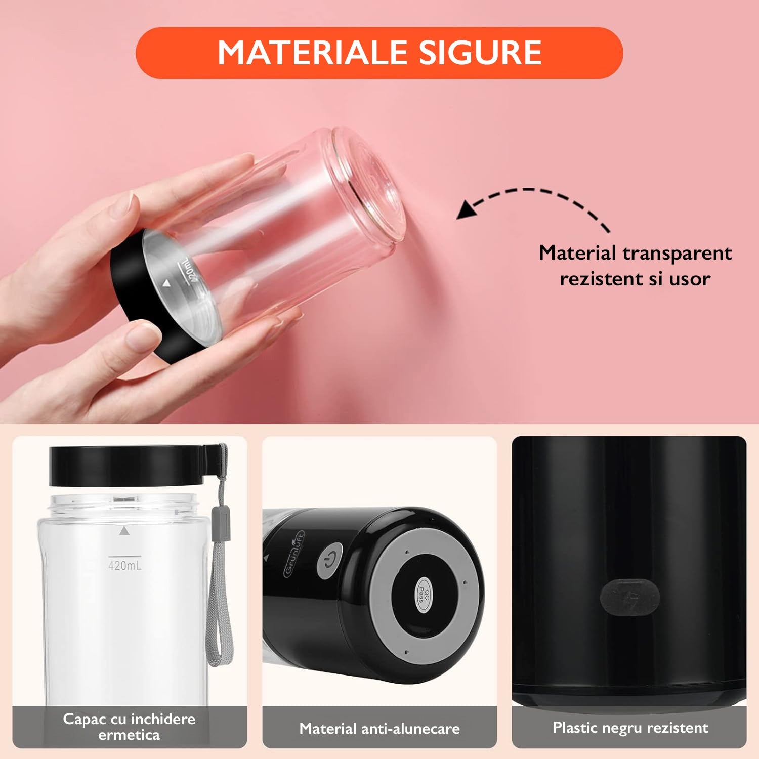 Mini Blender Electric, Grunluft® Easy Mix
