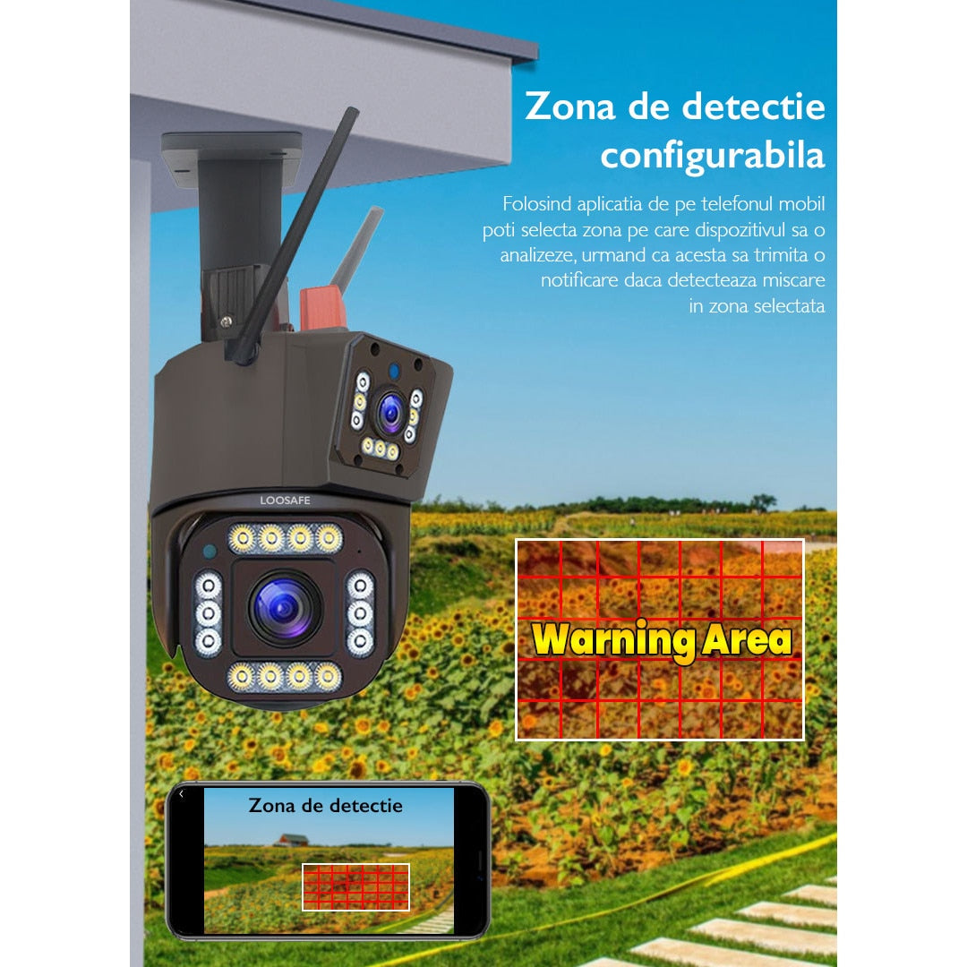 Camera de Supraveghere Tripla WIFI Loosafe® P30 Pro