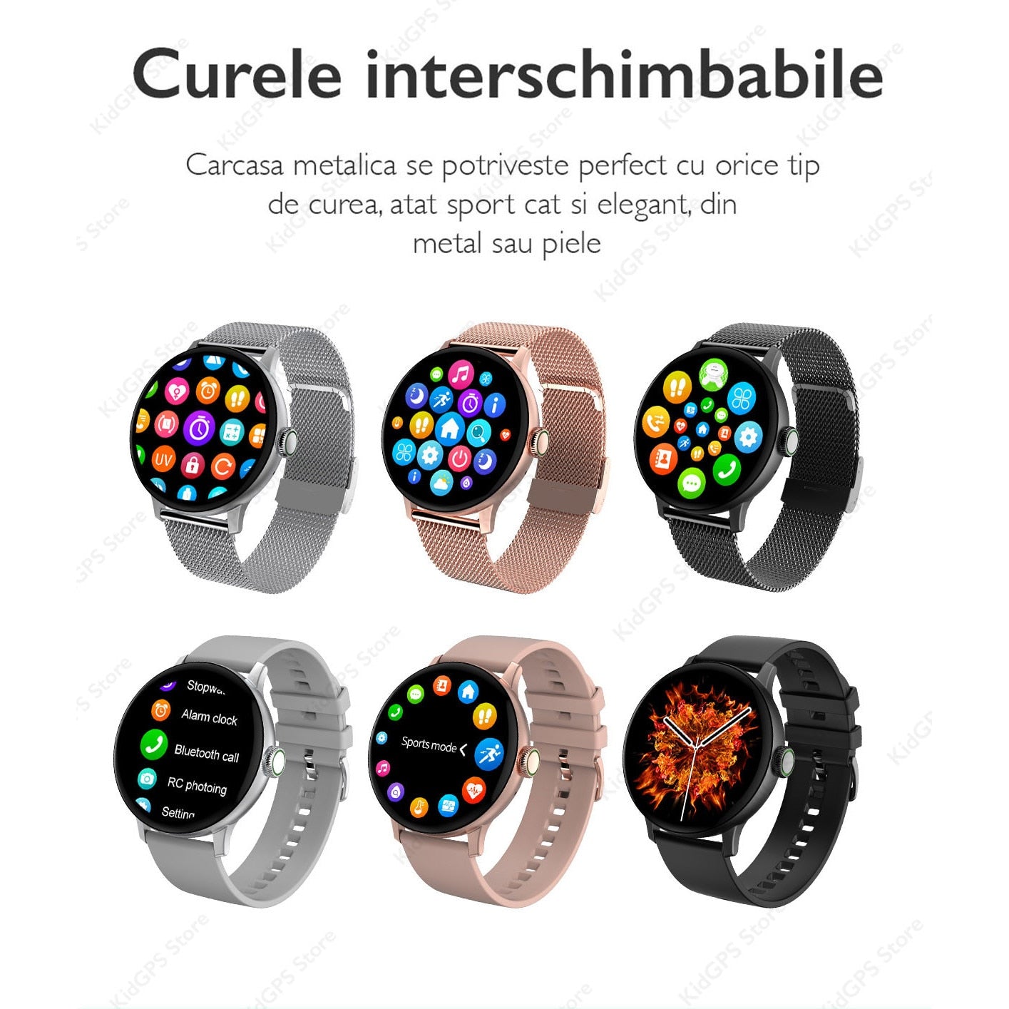 Ceas smartwatch femei TechONE™ DT2, Negru