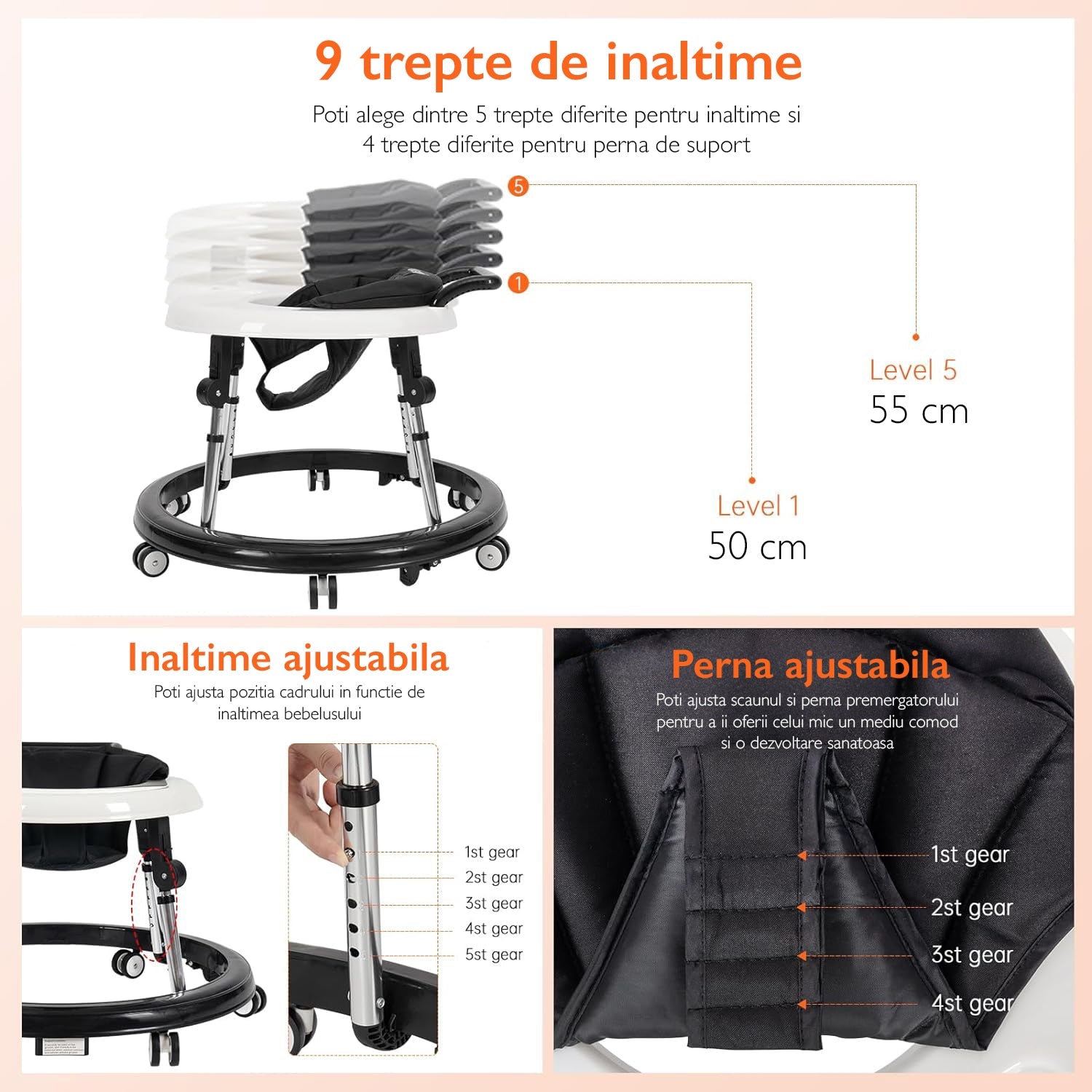 Premergator Copii 3 in 1 Reglabil 9 Trepte KidProtect® King Walker