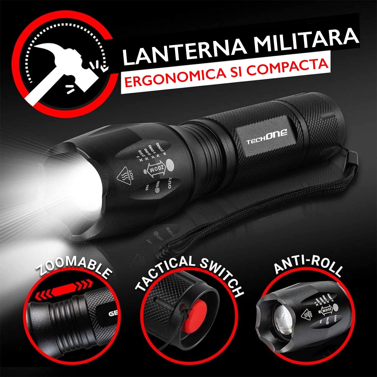 Lanterna LED Techone® Vision Pro