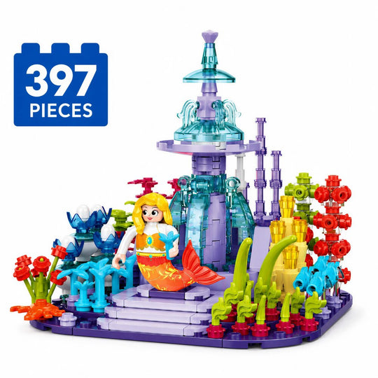 Set de Constructie cu Piese Tip Blocuri Constructie 397 Piese MiniBric Fairy Mermaid's Coral Sqaure 2022