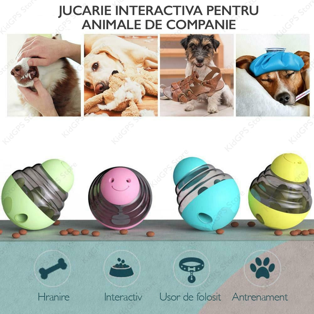 Jucarie dozator hranire lenta caini si pisici Grunluft HappyPET DT-SA-01