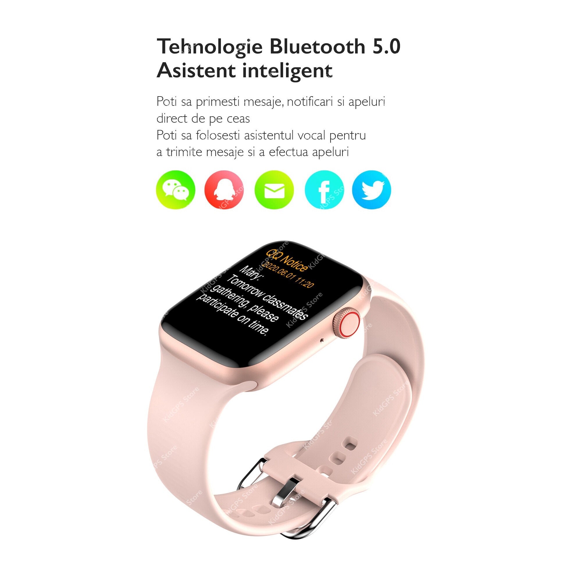 Ceas smartwatch TechONE™ W26 Pro, Negru