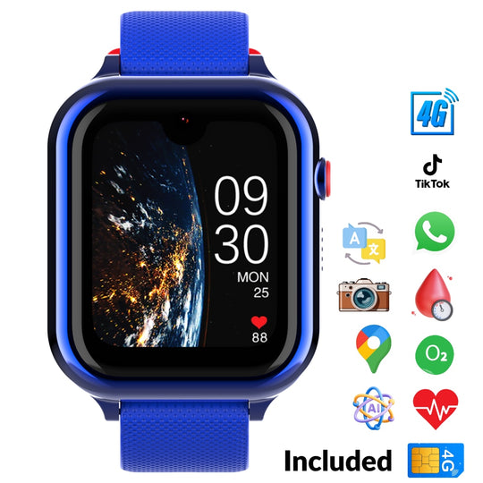 Ceas Smartwatch Copii Si Telefon Techone KT38, Albastru
