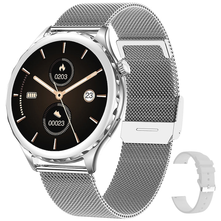 Smartwatch si bratara fitness TechONE® AK43 Diamond, Silver