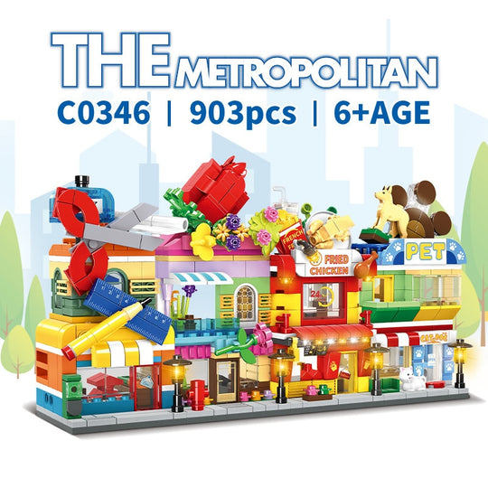 Set de Constructie cu Piese Tip Blocuri Constructie MiniBric The Metropolitan