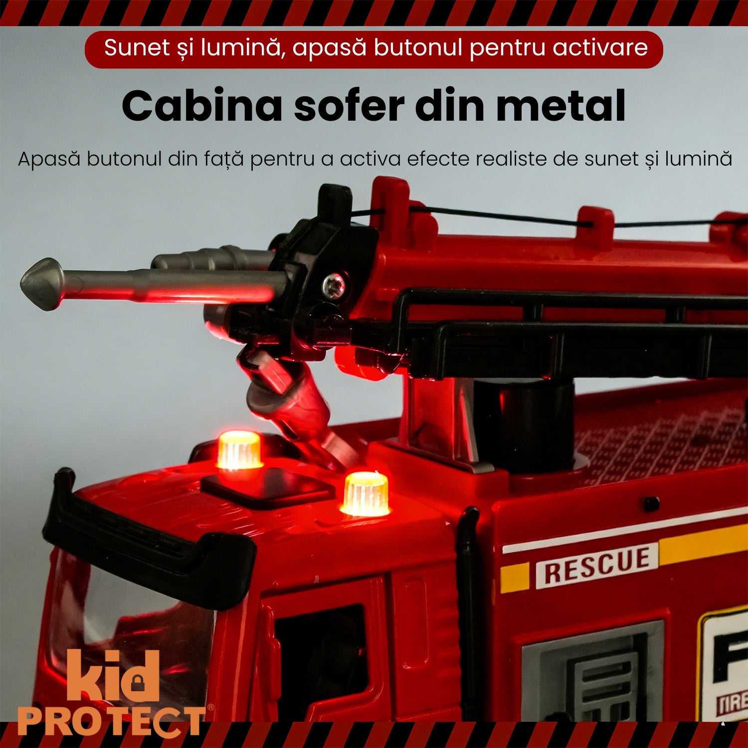 Masina de Pompieri Metalica De Jucarie Pentru Copii KidProtect Fire Engine