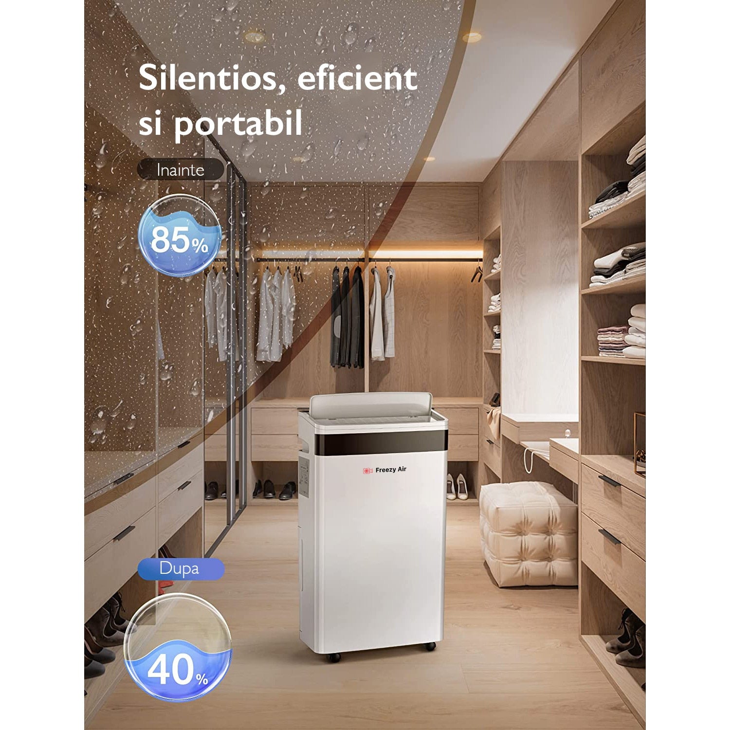 Dezumidificator si purificator aer Freezy Air® Dry Pro 20L